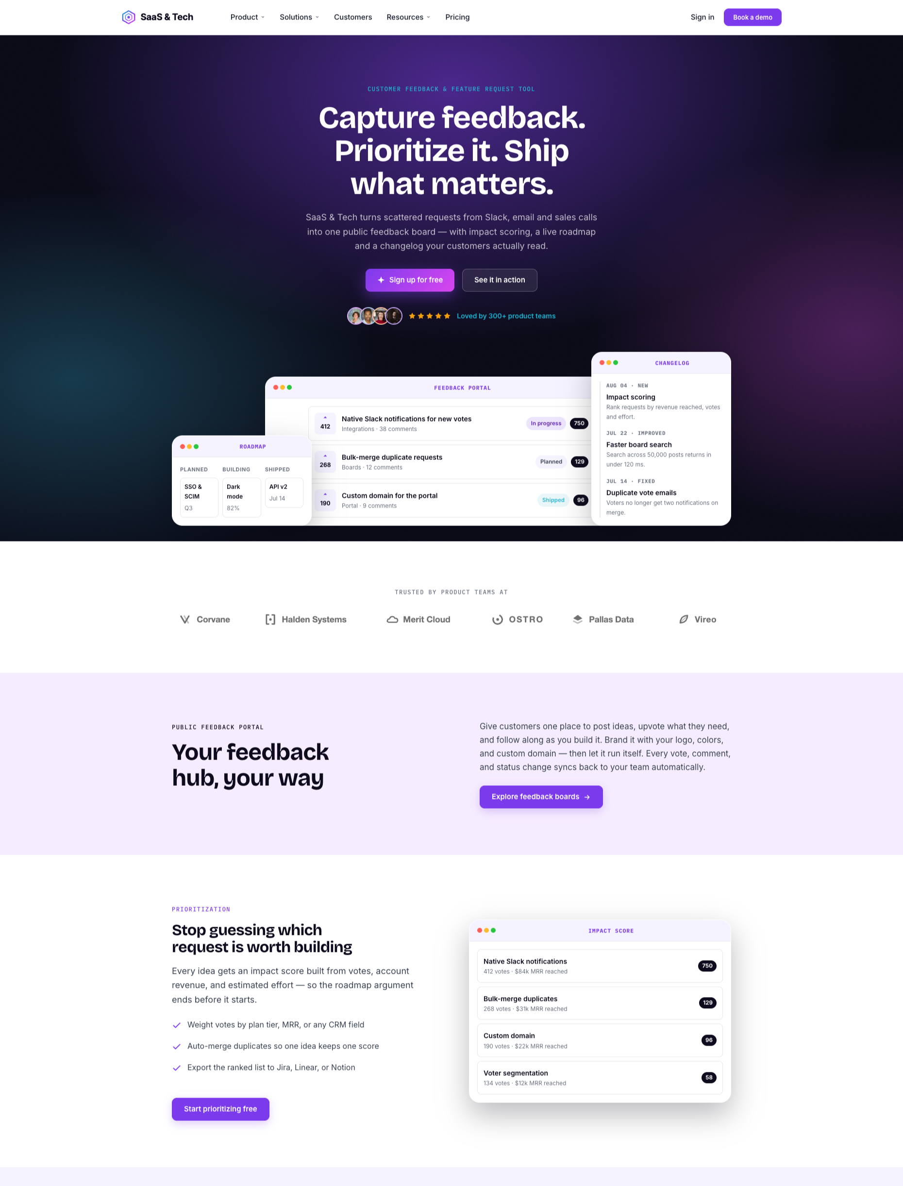 Modern SaaS homepage built to showcase products, solutions, and customer value.